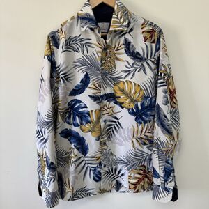 Suslo Couture Shirt Mens Medium Button Down Casual Size M Tropical Hawaiian